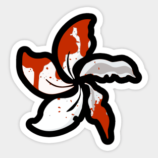 Bloodied Bauhinia flower. Hong Kong Protest Sticker